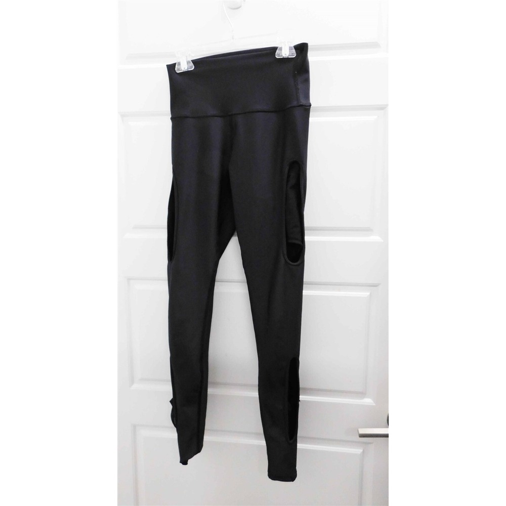 Alo Black Stretchy Cutout Legs‎ Yoga Legging Pant sz xs